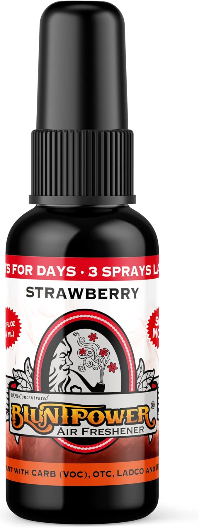 BluntPower Oil Based Concentrated Air Freshener and Oil for Diffuser - Air Freshener Spray for Room, Car, Bathroom - Concentrated Room Deodorizer & Odor Eliminator Spray - Strawberry 1.5oz. (3 Pk)