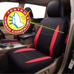 Flying Banner Car Seat Covers Full Set Front Seats and Rear Bench Polyester car seat Protectors Black Gray Purple airbag Compatible Rear Bench Split (Black Red)
