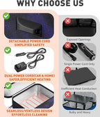 Portable Food Warmer - Heated Lunch Box for Adluts - Electric Thermal Lunch Bag with Buckle Handle, Heating Food Warmer Bags for 12V/24V Car & Truck, 110V/220V Home/Office, Astral
