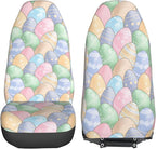 Delerain Car Seat Covers Set 2Pcs, Cute Easter Eggs Universal Front Car Seats Vehicle Enterior Protector Suitable Fits Most Car Auto SUV Sedan Truck