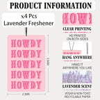 Hot Pink Western Cowgirl Lavender Car Air Freshener 4 Pcs, Preppy Cowgirl Boots Disco Ball Air Freshener Hanging Decor for Cars Closet Drawer Books, Cute Accessories Gifts for Women Girls