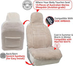 Aegis Cover Premium Australian Merino Sheepskin Car Seat Cover, Easy-Install Summer & Winter Universal Fit for SUV Truck Sedan Most Vehicles (FS-Sand)
