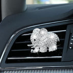 Frienda Bling Car Accessories Rhinestone Elephant Freshener Car Decor for Women Bling Diamond Vent Clip Air Rhinestone Outlet Vent Interior Decoration(Silver)