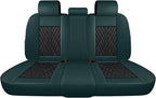 Premium Nappa Leatherette Car Seat Cover Set Custom Fit for Honda CR-V CRV 2000-2023 2024 2025 2026 Water-Proof Breathable Faux Leather Seat Cushion Protectors (Full Set 5 Seats,Black Green)