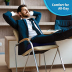 CloudBliss Gel Seat Cushion - Cooling Gel Enhanced, Memory Foam, Ergonomic Seat Cushion for Long Sitting for Office, Game, Car, Airplane (Large, Blue)