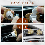2PCS Elephant-Shaped Car Vent Clips with Rhinestone, Car Vent Accessories, Elephant Design Auto Air Freshener Diffuser, Rhinestone Air Conditioner Outlet Clips for Women Girls (Gold, Elephant)