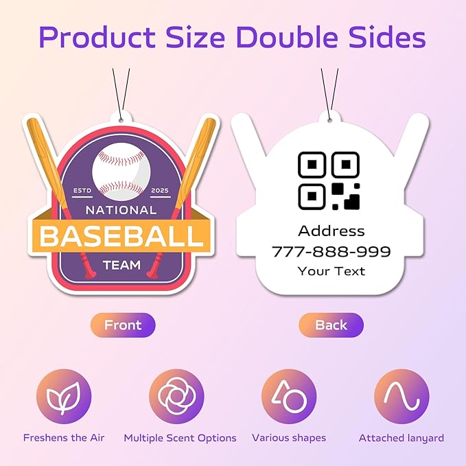 HINFKA 10-1000 Pcs Custom Air Fresheners with Picture – Personalized Double-Sided Photo or Logo Bulk Air Freshener, Customized Gifts for Corporate and Business Branding