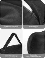 TPARTS Headrest Neck Pillow for Tesla Model 3/Y/X/S, Soft Faux Suede Fabric Car Neck Support Pillow Cushion for Traveling (Filled with Dupont Sorona Fiber)-1pc Black