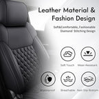 Huidasource Tacoma Front Seat Covers Fit for Toyota Tacoma 2024-2026 All Cab SR, SR5, Limited, TRD Sport/Off-Road,Trailhunter Front Row, 360° Full-wrap Leather Car Seat Cover (Front Pair/Black)
