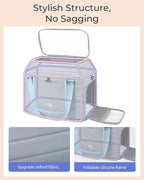 Top-Expandable Pet Carrier: NOBLE DUCK Airline Approved Pet Travel Bag for Cats/Dogs Up to 20 Lbs | Soft-Sided, Multi-Sided Breathable with Anti-Escape Zipper & Privacy Curtain to Reduce Stress