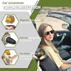 2 Pieces Car Air Fresheners, Cute Bear Pilot Car Diffuser, Propeller Air Outlet Vent Fresheners, Automotive Interiors Vent Decoration (Black+Brown)