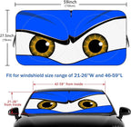 Car Windshield Sun Shade, Funny Car Eyes Sun Visor, Wear-Resistant Black Tape, Foldable 59‘’x27.5‘’/63''x31.5''