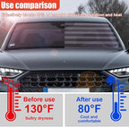 American Flag Car Windshield Sun Shade, Foldable Car Front Window Sunshade for Cars SUV Truck, Auto Interior Sun Protection Cover, Blocks UV Rays & Keeps Your Vehicle Cool (Black, L)