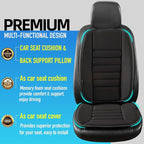 Car Seat Cushion with Back Support Pillow, Comfy Lumbar Support & Seat Cushion, Memory Foam Driving Pillow for Back-Sciatica Pain Relief, Auto Pad Suitable for Car, Truck, SUV - Black