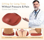 FLORICH Memory Foam Car Seat Cushion with Lumbar Support Headrest Pillow 2-in-1 Ergonomic Back Support and Neck Pillow Car Cushion for Driving Seat Back Rest Pillow Pressure Sciatica Pain Relief, Red