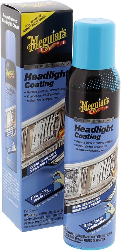 Meguiar's Keep Clear Headlight Coating, Maintain Like-New Clarity of Your Headlights with an Easy-to-Use Formula and UV Protection that Lasts All Year Long, 4 Ounce Aerosol