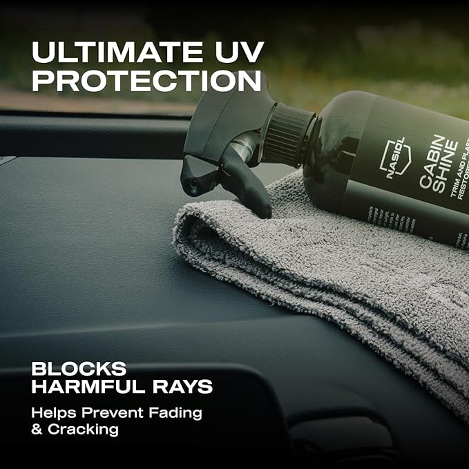 Nasiol CabinShine | Interior Trim Protectant Spray for Car– Restores Faded Trim, Plastic, Vinyl & Rubber – UV Protection, Dust & Grime Repellent, Non-Greasy, Water-Resistant – 16.9 oz