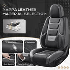 Coverado Car Seat Covers, Front Covers for Cars, Car Seat Cover Front Seats, Automotive Seat Cover, Waterproof, Leather Car Seat Cushion, Universal Interior Covers Seat Protectors for Most Cars Gray