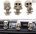 3 PCS Cute Skull Car Vent Clips 2.3In, Cooler Aromas Vents Skull Car Scent Air Freshener, Personalized Lucky Pendulums, Universal for Car Vents, Halloween, Office Home Decorations