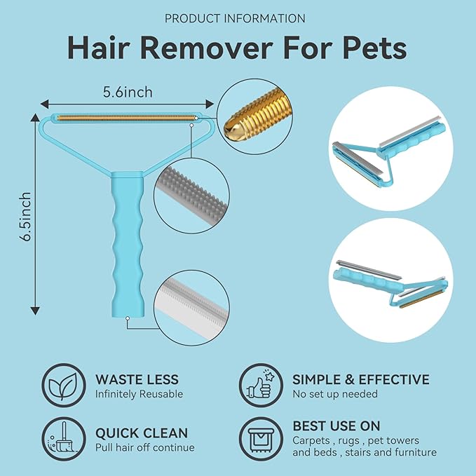 Carpet Rake,Lint Remover,Carpet Rake for Pet Hair Removal,Lint Brush,Lint Shaver for Carpets, Car Mat,Couch,Pet Bed,Furniture & Rug(3-Pack)