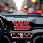 6Pcs Bling Heart Air Vent Clips Red Heart Car Air Fresheners Vents Clips Car Diffuser Diamond Car Interior Decor Charm Decoration Cute Accessories for Women Automotive