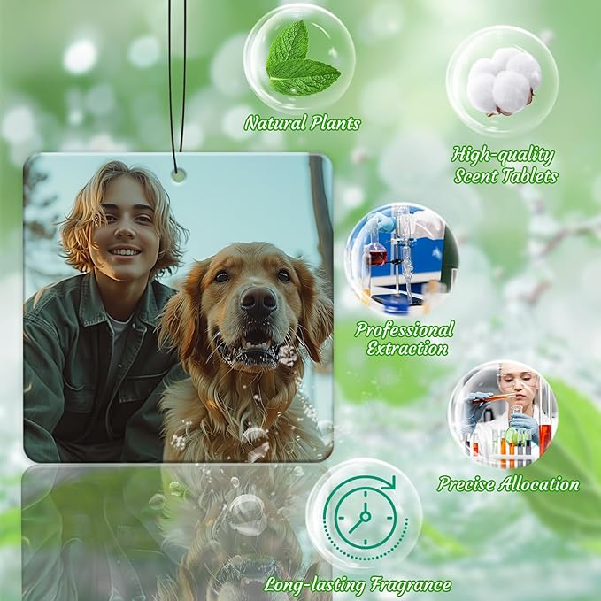 3-500Pcs Custom Air Fresheners with Picture - Personalized Double Sided Photo Text Logo Air Freshener for Car Hotel Business Event Promotion (General, Square)