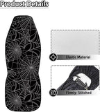 ELEQIN Cobweb Front Car Seat Covers 2pcs, Gothic Automotive Seat Covers Car Accessories Universal Size Fit for Most Cars,SUVs&Trucks&Vans