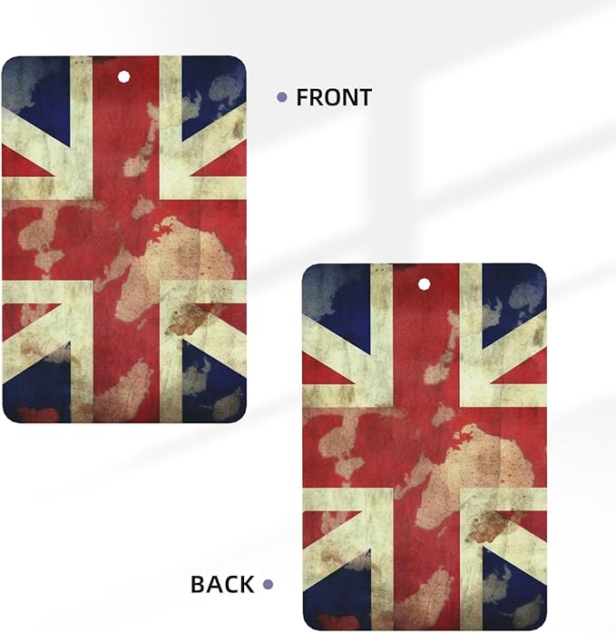 6 Pcs Car Air Fresheners Hanging Scented Cards for Car Fresheners Vintage Union Jack British Flag Car Aromatherapy Tablets Funny Hanging Air Freshener for Car Rearview Mirror Pendant