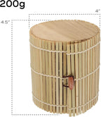 BambooMN Granulated Bamboo Charcoal Odor Absorber Bag in Decorative 4" Green and Brown Cylinder, 4 Sets
