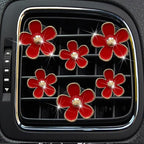 6 Pcs Red Cute Daisy Air Vent Clips, Flower Outlet Clip Car Air Fresheners with Mask Hook, for Car Interior Decoration Accessories Decor Charm Bling Car Accessories Decoration for Women