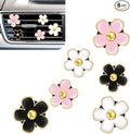 6PCS Car Air Vent Clip, Cute Daisy Air Conditioning Outlet Clip, Car Flower Air Freshener Clip, Auto Interior Decor Accessories for Women and Girls (Black-Pink-White, 6PCS)