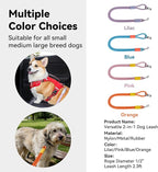 2-in-1 Dog Car Seatbelt Leash & Walking Lead - Heavy Duty 70CM Nylon Rope Leash with Secure Vehicle Buckle for Small Medium Large Dogs, for Travel, Walking, Training