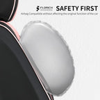 FLORICH Automotive Seat Covers Leather Pink Seat Covers for Cars Front Seats Waterproof Car Seat Cushion Interior Covers Protector Vehicle Seat Cover Universal Fit for Most Car Truck SUV, Black&Pink