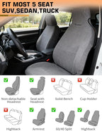 Waterproof Towel Car Seat Cover, 1200g Heavy-Duty Sweat Protection for Yoga, Swimming & Beach, Universal Non-Slip Seat Protector for Cars and SUVs, Machine Washable (Gray, 2-Pack)