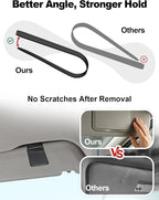 Patented Leather Car Air Freshener Visor Clip, Compatible with Drift Wood or Stone Car Freshener, Magnetic Design, Gentle on Sun Visors, Ideal for Modern & Electric Vehicles, Black (Clip Only)