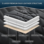 Seat Covers for Cars, Waterproof Seat Covers, Leather Car Seat Covers 2 Pack, Universal Seat Cushion Protector for Most Cars Black&Beige Line