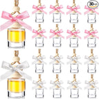 30 Pcs 30 Pcs Winter Car Diffuser Bottles Snowman Pumpkin Car Diffuser Winter Fall Hanging Empty Vehicle Air Freshener with Bow for Holiday Party Gift (Cylinder)