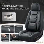 Coverado Car Seat Covers, Front Covers for Cars, Car Seat Cover Front Seats, Automotive Seat Cover, Waterproof, Leather Car Seat Cushion, Universal Interior Covers Seat Protectors for Most Cars Black