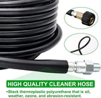 WEST BAY Sewer Jetter Kit 25 FT for Pressure Washer, 5800 PSI Drain Cleaner Hose 1/4 Inch NPT Corner Rotating and Button Nose Sewer Jetting Nozzle Spanner WatertightTape Pearl Corsage Pin