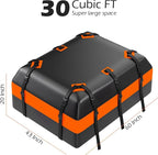 Rooftop Cargo Carrier, Car Top Carrier, Car Luggage Roof Storage Bag, Roof Storage for SUV, Waterproof Vehicle Soft-Shell Carriers, Straps, Anti-Slip Mat, Lock, 840D PVC