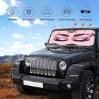 Hello Eyelashes Car Sun Shade Windshield Sunshade Foldable Front Window Shield Cover for Truck SUV