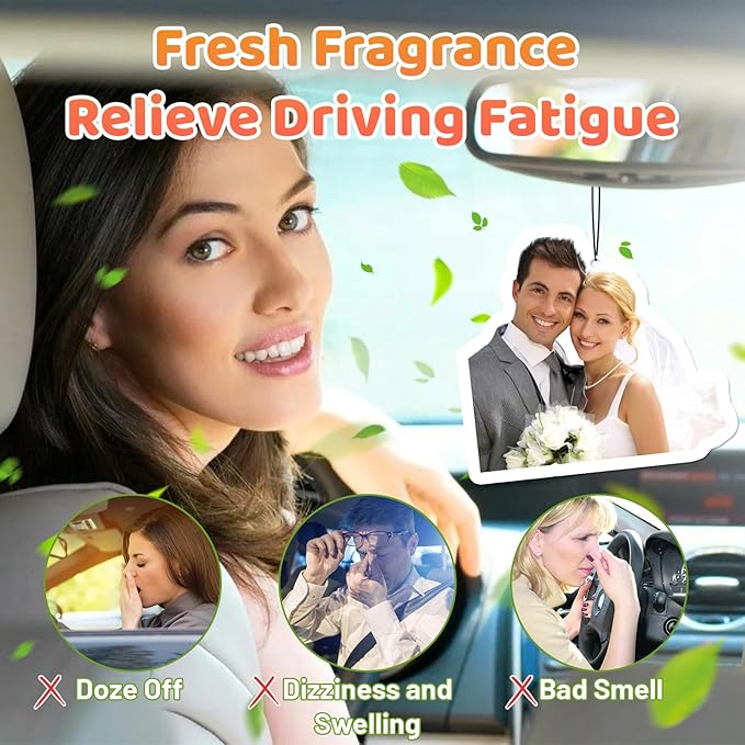 Custom Air Fresheners with Picture - Personalized Double Sided Photo Text Air Freshener for Car Wardrobe Bathroom Hanging Ornaments(1pcs)
