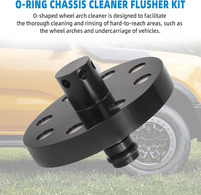 Aluminum O-Ring Chassis Cleaner Flusher Kit Standard Hose Fitting Kit Compatible with AUS Hose Fitting, O-Shape Wheel Arch Cleaner Rinse Kit Water Conservation Kit