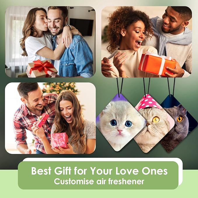 Custom Air Freshener for Car - Double Sided Photo Personalized Car Scents Air Freshener, Smell Air Fresheners With Picture for Wardrobe, Bathroom,Hanging Ornaments (lozenge)