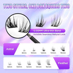 Lash Extension Kit DIY Lash Clusters Kit Eyelash Extensions Individual Lashes Extensions with (BondSeal,Tweezers,Remover,Astral+Feather,8-16mm)