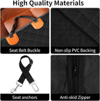 Back Seat Pet Cover for Dogs with Mesh Window - Tesla Model 3, SUV, Sedan, 600D Waterproof Heavy Durable Hammock, Scratch Proof Nonslip with Seatbelt, Dog Car Seat Cover for Back Seat
