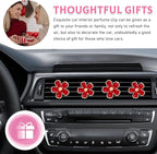 6PCS Car Air Vent Clip, Daisy Flower Auto Scents Air Freshener Clip with 6 Fragrance Piece, Decorative Auto Air Conditioning Clip for Women Girl, Universal Car Accessories (Red)