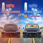 CHILL·TEK Funny Animal Car Windshield Sun Shade Umbrella, Funny Cows Car Sun Shade Umbrella, Block UV Rays Heat Foldable Windshield Umbrella Sun Visor Protector - Keep Vehicle Cool for Cars SUV