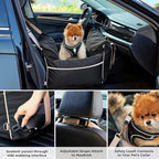 Dog Car Seat for Small Dogs - Waterproof Pet Booster Seat for Car with Clip-On Safety Leash, Travel Carrier for Medium Puppy up to 25 lbs, Memory Foam Filling and Adjustable Buckles, Black
