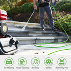 YAMATIC Durable Pressure Washer Hose, 3400 PSI 1/4'' Power Washer Hose Replacement for Gas&Electric Washer, Wear Resistant Extension Leak-Free M22 Fittings, Green (50FT)